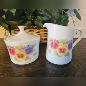 Corning Summer Blush Creamer and Sugar Set